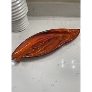 Vintage 70’s Retro Mid-Century Ceramic Leaf Signed Joyce Dated